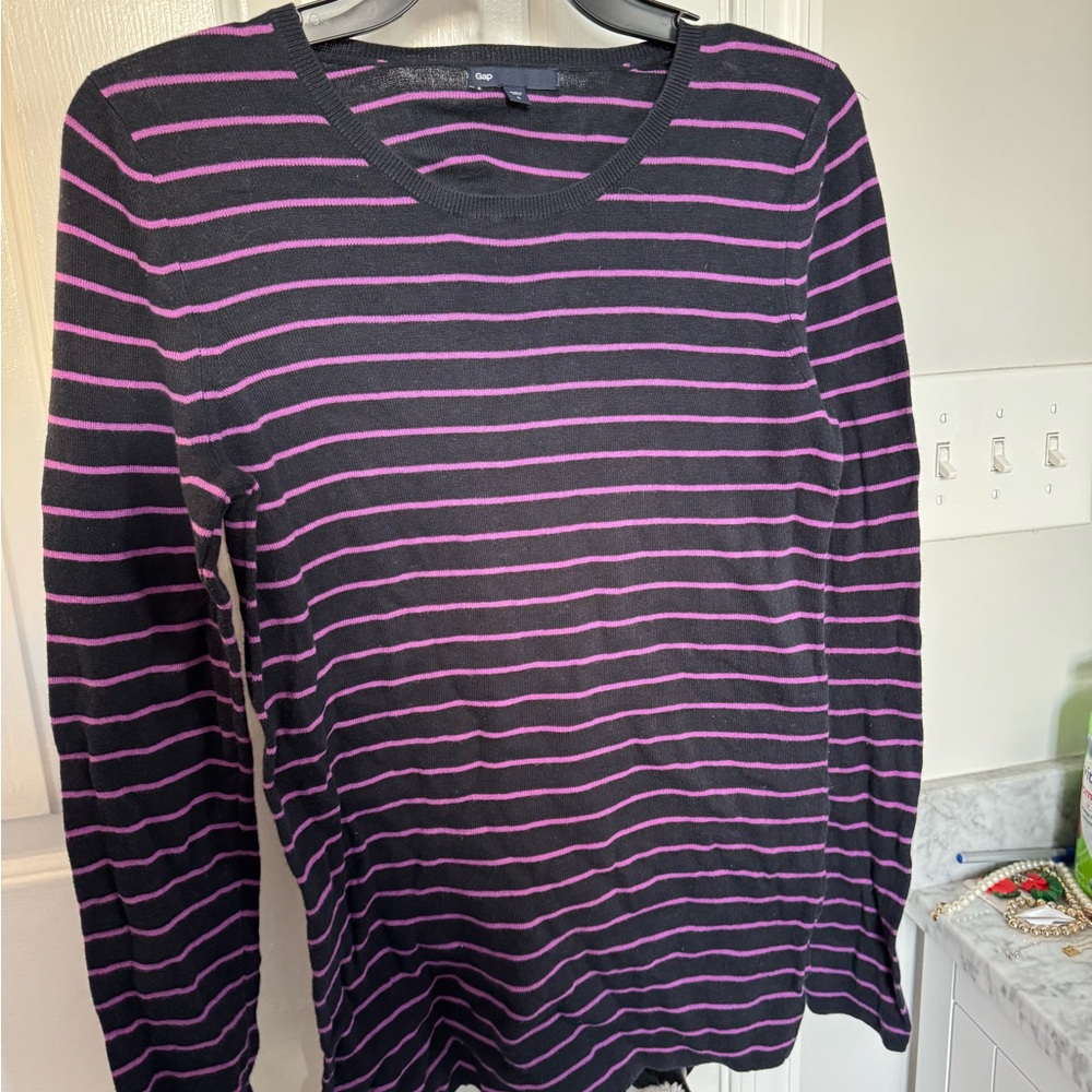 GAP Navy Sweater with Purple Stripes